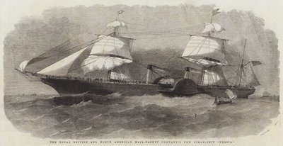 英国王立および北米のメールパケット会社の新しい蒸気船ペルシャ 作： Edwin Weedon